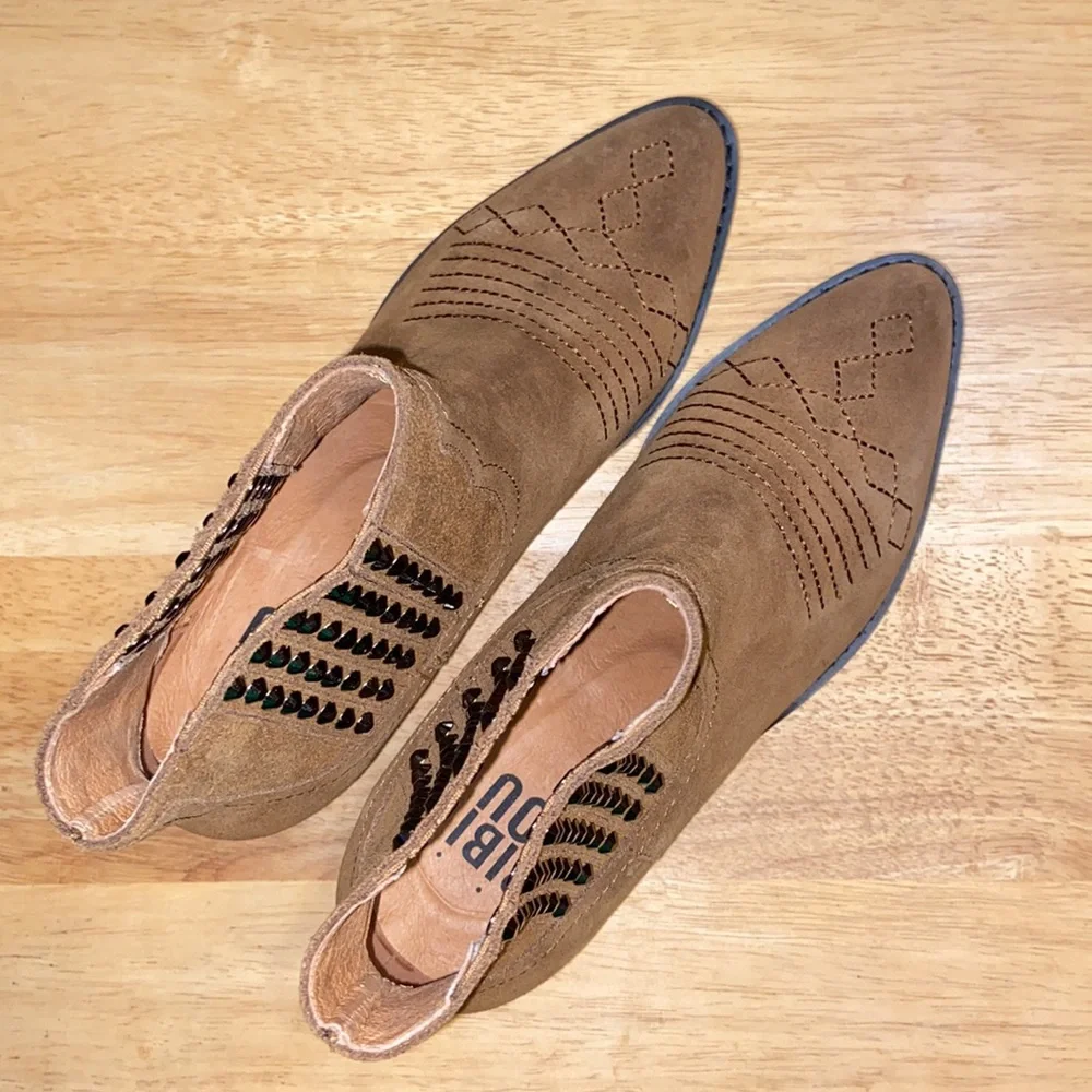BiBi Lou Brown Leather Studded Ankle Boots